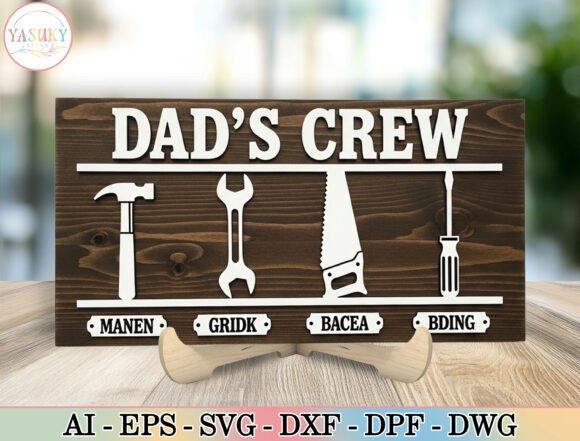 Download Personalized Dad's Crew Tools Sign SVG - Tools sign Collection