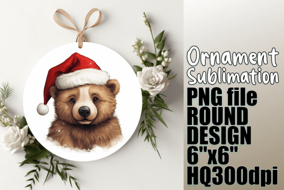 Download Xmas Teddy Bear Decor Round Art - Teddy bear decor Collection