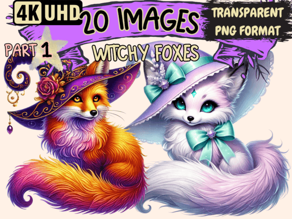 Download Witchy Foxes Clipart P1 - Foxes Collection